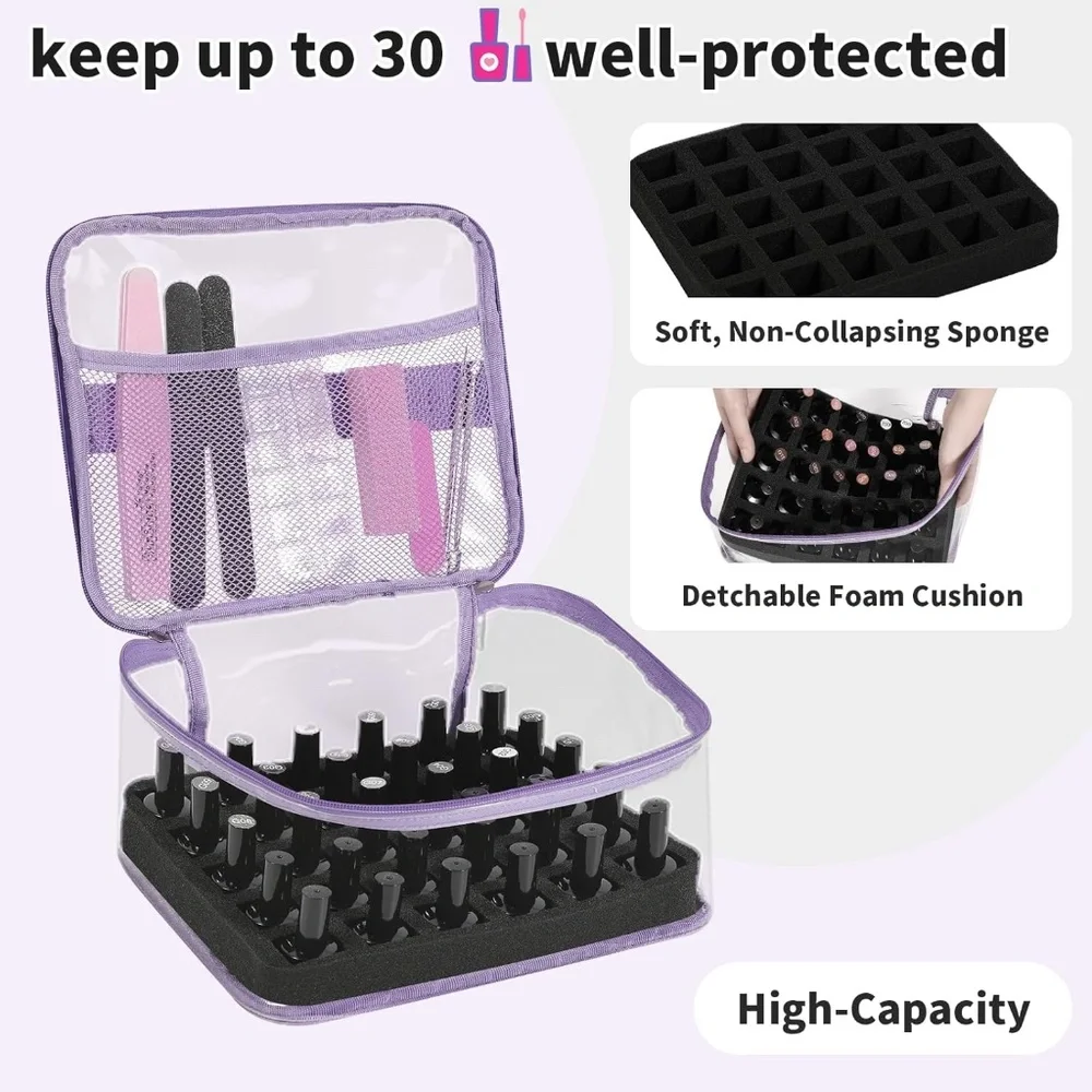 Purple Nail Polish Organizer Bag